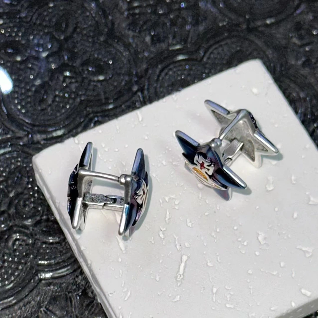 铜合金耳饰 蓝色土星五角星耳扣-66619