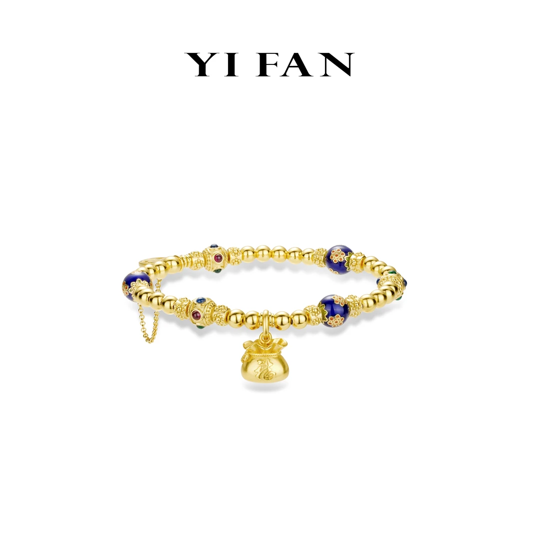 925银合成锆石手链 4490-蓝色珠珠繁花似锦豪镶百搭手链