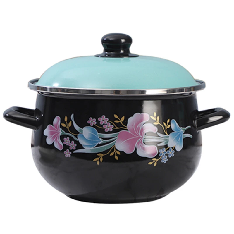 欧丽家珐琅搪瓷晶黑搪瓷汤锅炖锅煮食锅炖鸡排骨电磁炉燃气通用