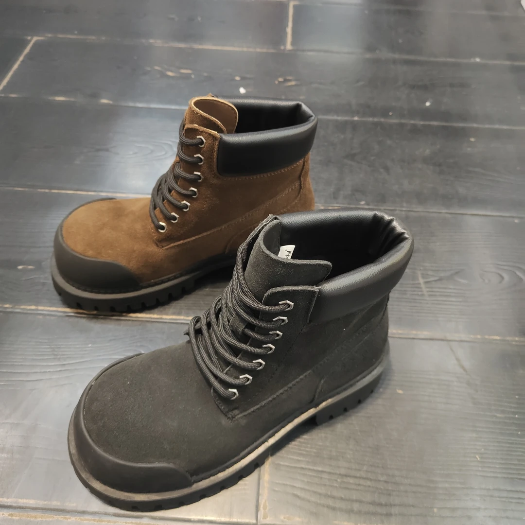 百富街-7号【加绒登山靴]秋季新品原创厚底系带加绒马丁靴...