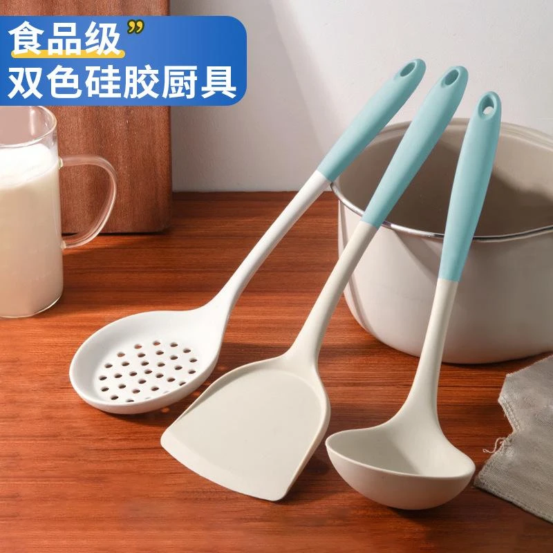 硅胶锅铲食品级耐高温炒菜铲子不伤锅不粘锅专用大号长柄锅铲汤勺