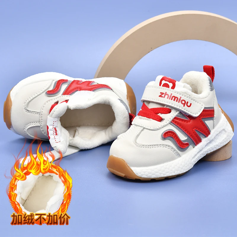 学步鞋男宝宝0-3岁2秋冬婴幼儿鞋女宝宝软底童鞋加绒加厚棉鞋LW38