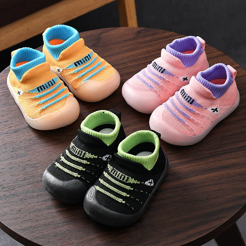 学步鞋男宝宝鞋子春秋季01-2岁3幼儿不掉防滑软底透气女婴鞋MINI