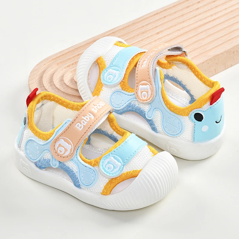 宝宝凉鞋女夏季学步鞋0-3岁软底婴幼儿网鞋男宝宝鞋子303褪色