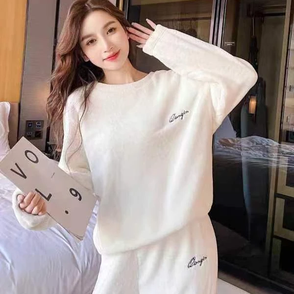 秋冬季睡衣女加厚珊瑚绒小丑鱼睡袍卡通可爱少女法兰绒家居服套装