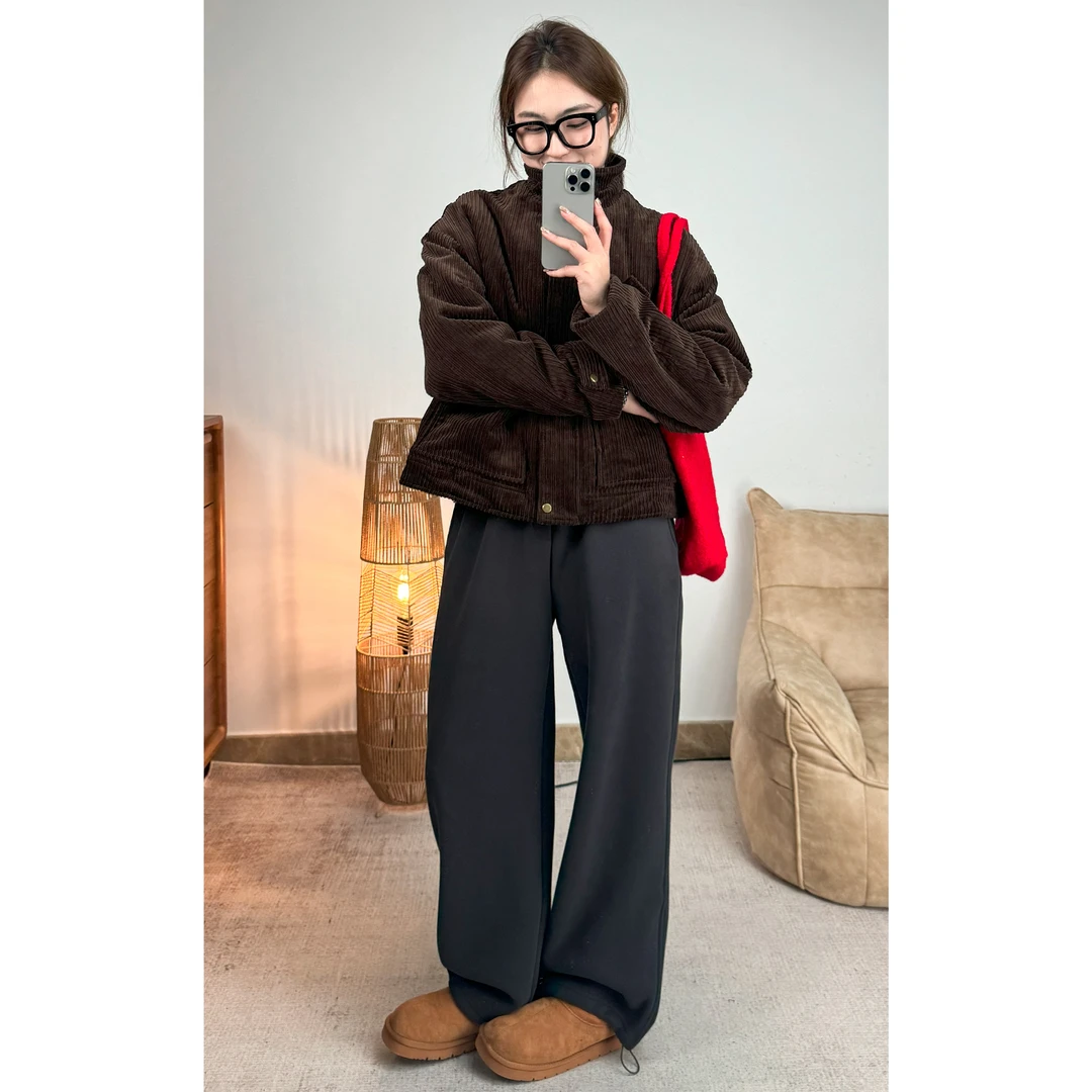 ZhaoSanJin【12.1】2024年冬季新款立领灯芯绒口袋棉服 SJW4217