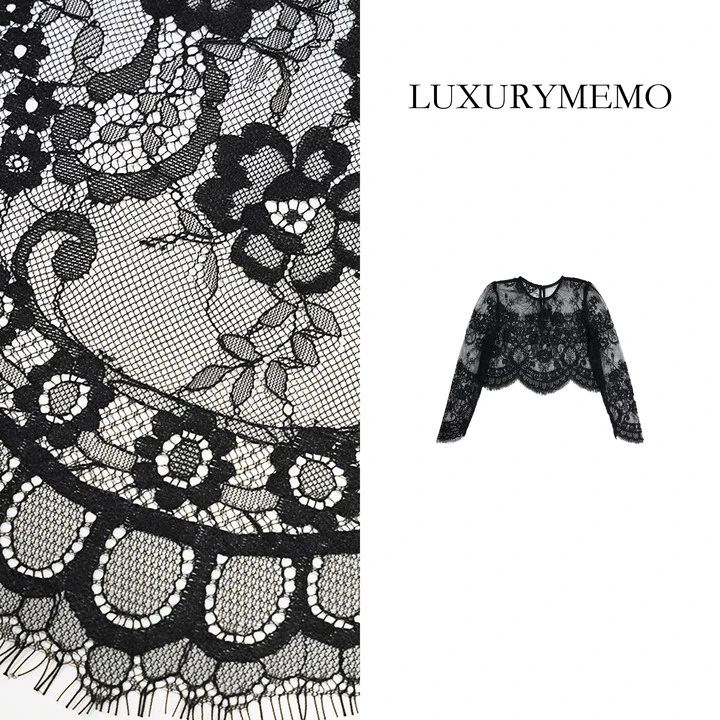 LUXURYMEMO【睫毛弯弯】百搭蕾丝罩衫 小披肩蕾丝衫