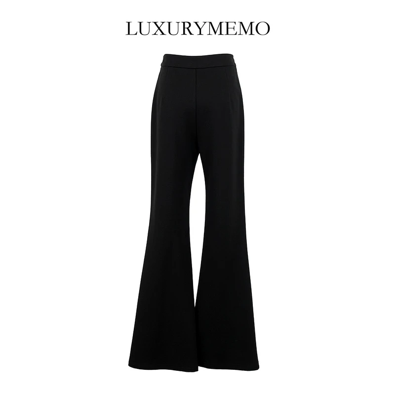 LUXURYMEMO【熊熊服饰】高腰喇叭裤提臀裤 百搭长裤气质女裤子