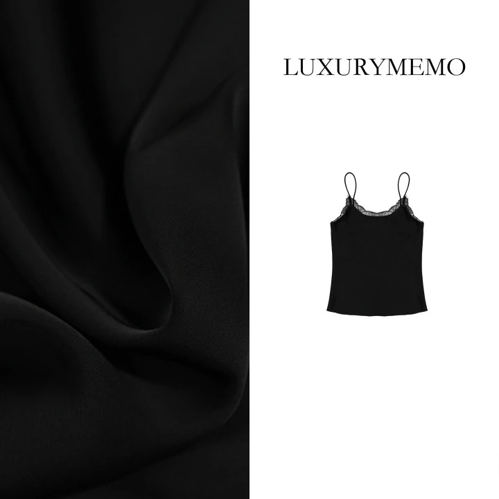 LUXURYMEMO【刘熊熊】百搭蕾丝醋酸吊带