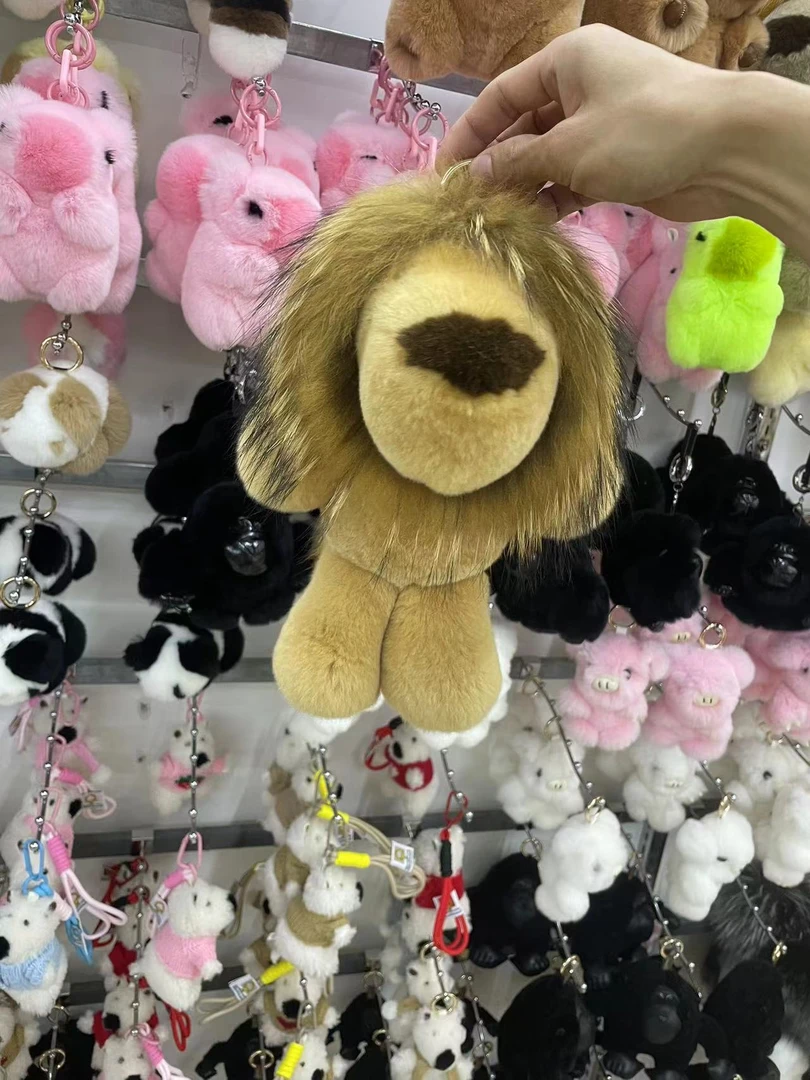 狮子真毛可爱时尚呆萌毛绒挂件
