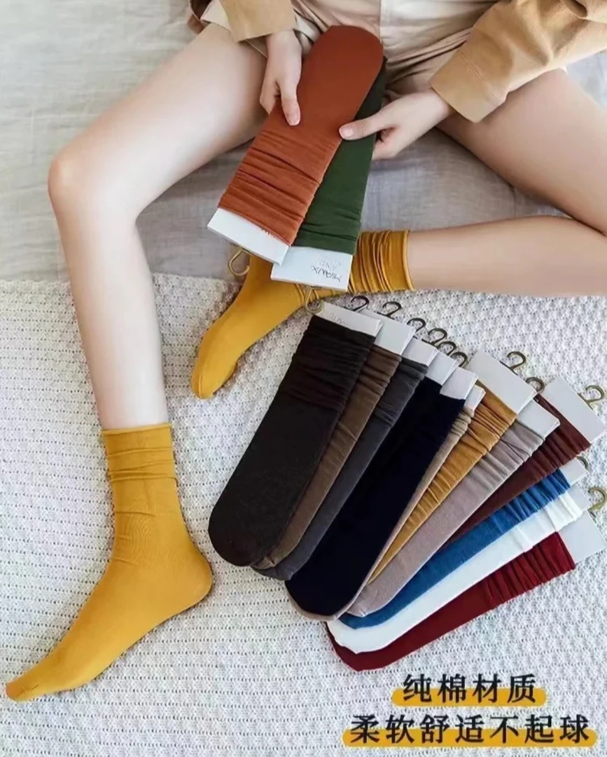 〈落脚点〉时尚网红爆款堆堆袜3双