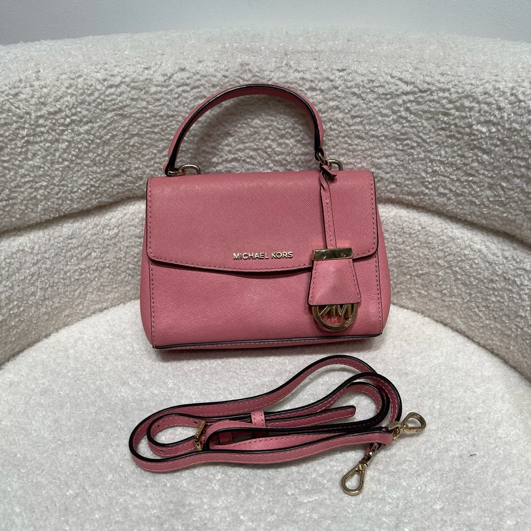 95新 MICHAELKORS/迈克高仕 1023/粉色手提斜挎包