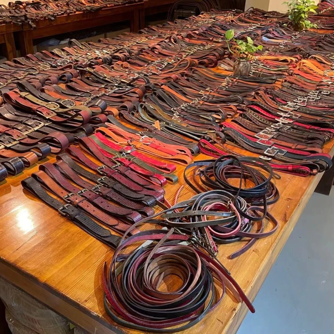 (微瑕/孤品捡漏)头层牛皮男士休闲手工皮带复古针扣腰带冬季红色