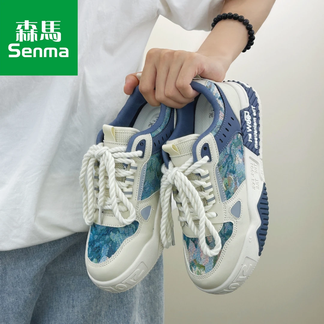 SENMA/森马运动板鞋休闲百搭ins潮流厚底复古潮鞋港风系带