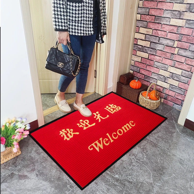 双条纹地毯欢迎光临地垫入户门地垫专用卫生间浴室地垫防滑地垫