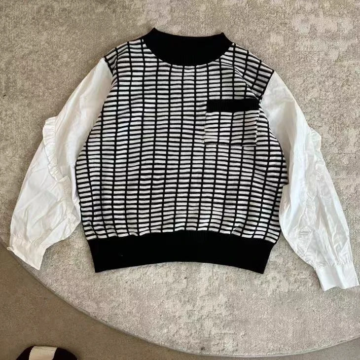 极简风百搭显瘦时尚韩版网红纯色宽松加厚秋冬休闲针织衫