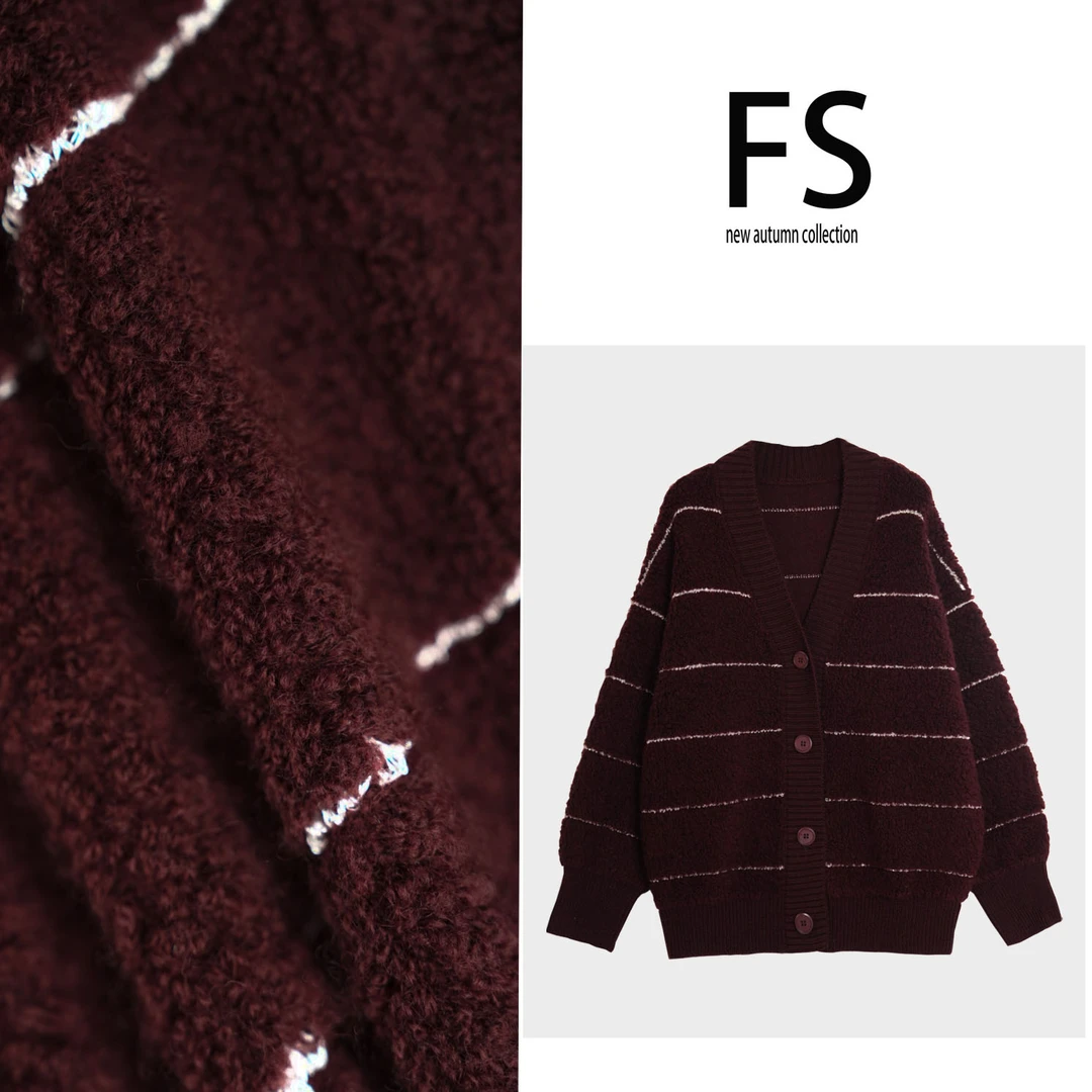 【FANSU】00850新款毛针织时尚休闲宽松秋冬加厚羊毛大毛衣开衫外套