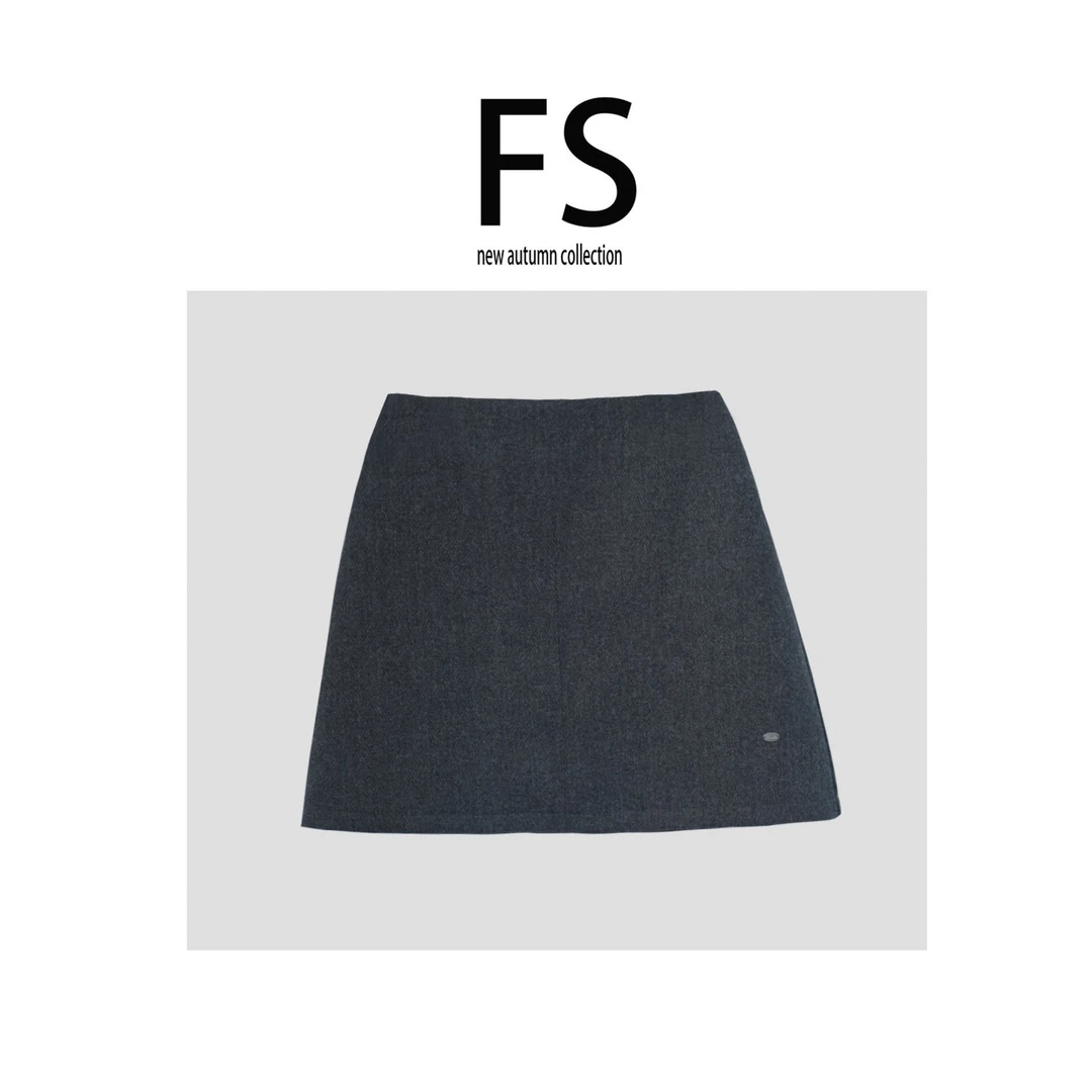 秋冬加厚灰色新款时尚轻奢百搭短裙