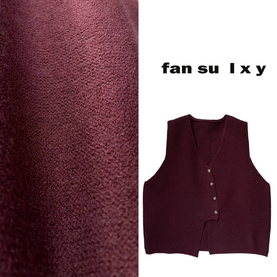 【FAN SU自制】时尚百搭无袖外穿气质显瘦复古纽扣马甲