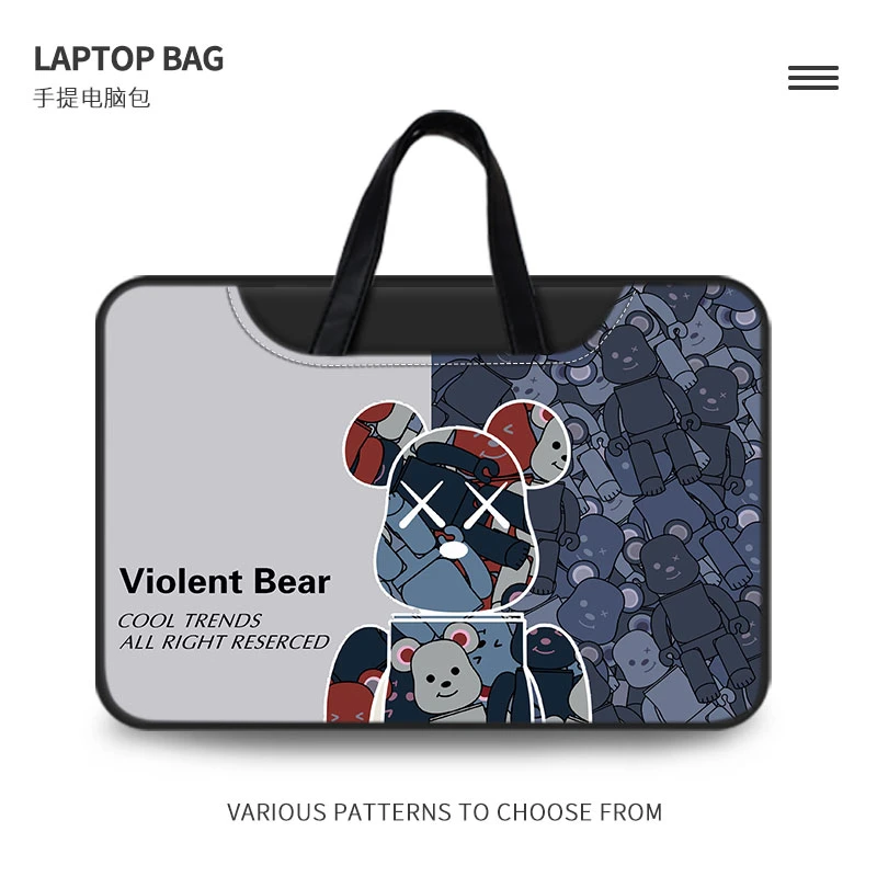 适用积木暴力熊手提电脑包14寸男女苹果联想小新戴尔灵越华为小米
