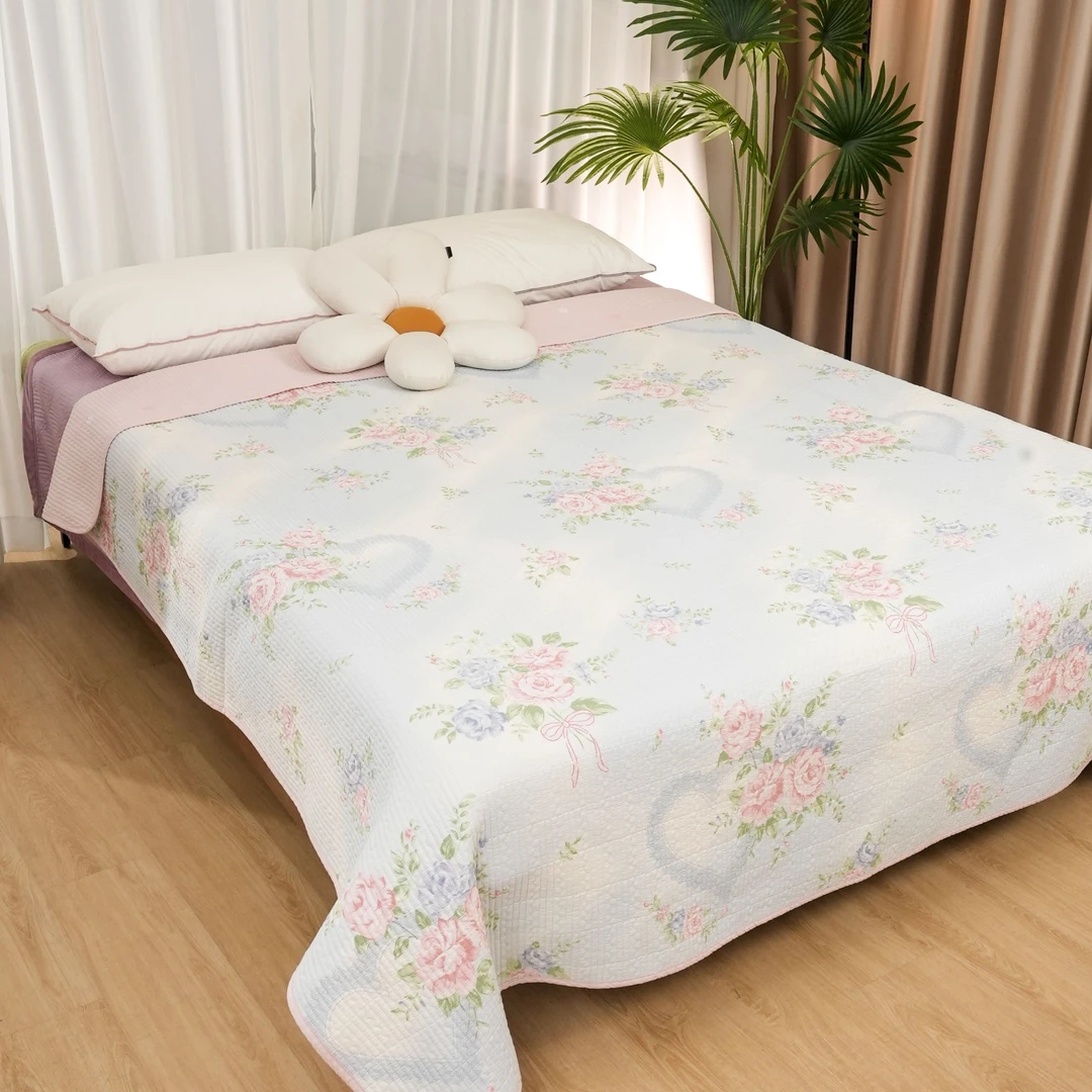 【年货节】100%全棉双面印花小包边单床盖 多功能床盖