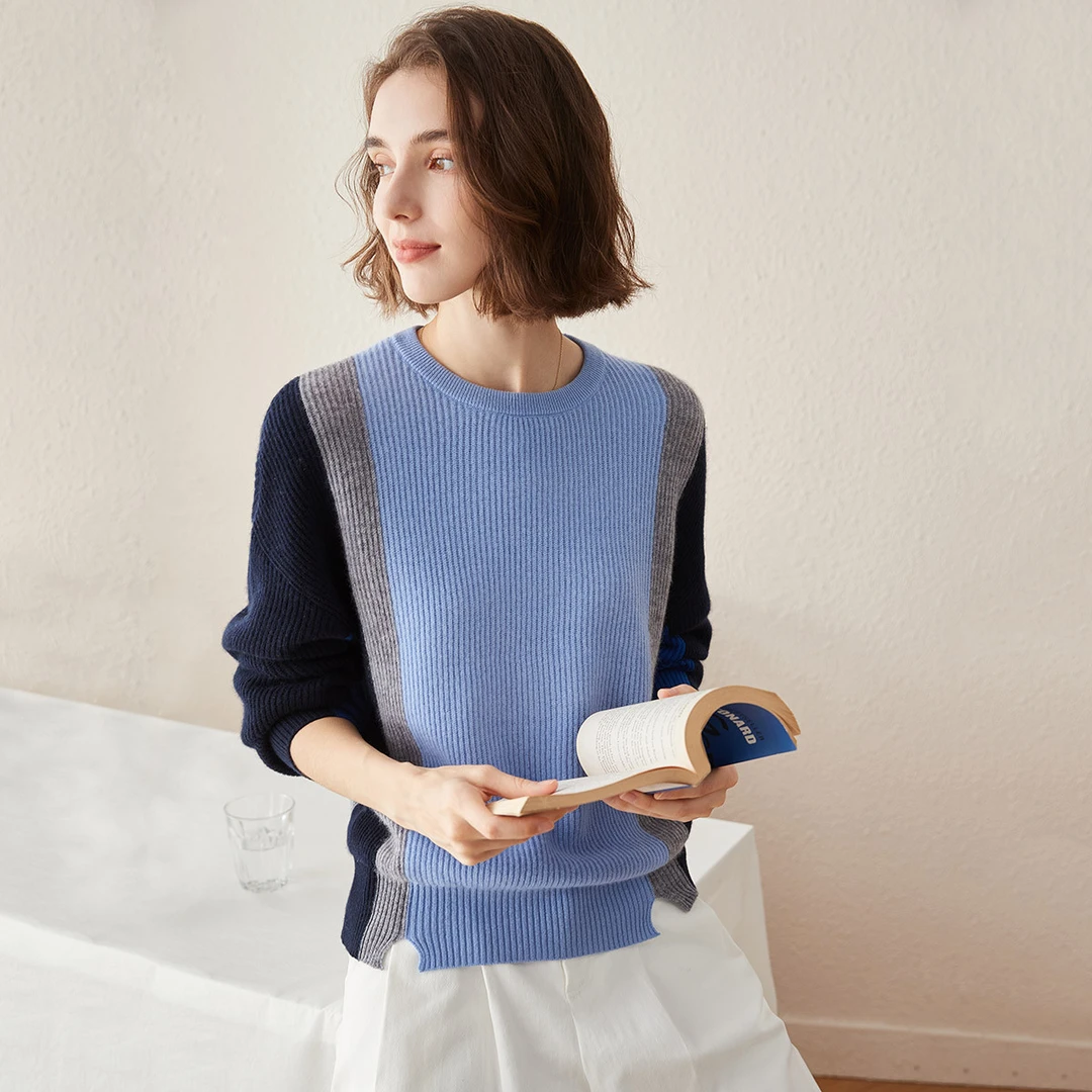 科蒙·博卡｜【点睛内搭】24秋冬撞色圆领针织衫