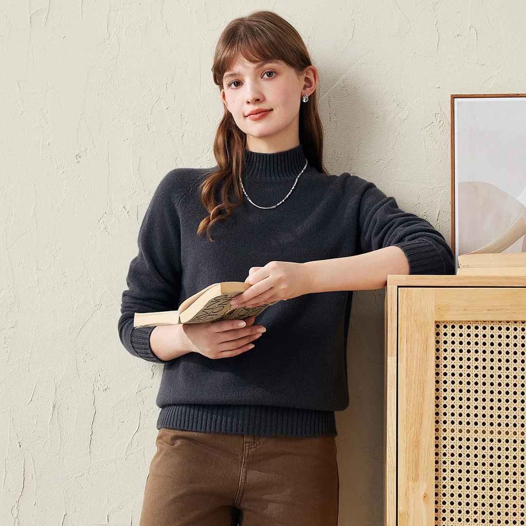 科蒙·博卡｜秋季暖意无限毛衣衫女半高领上衣24秋冬针织打底