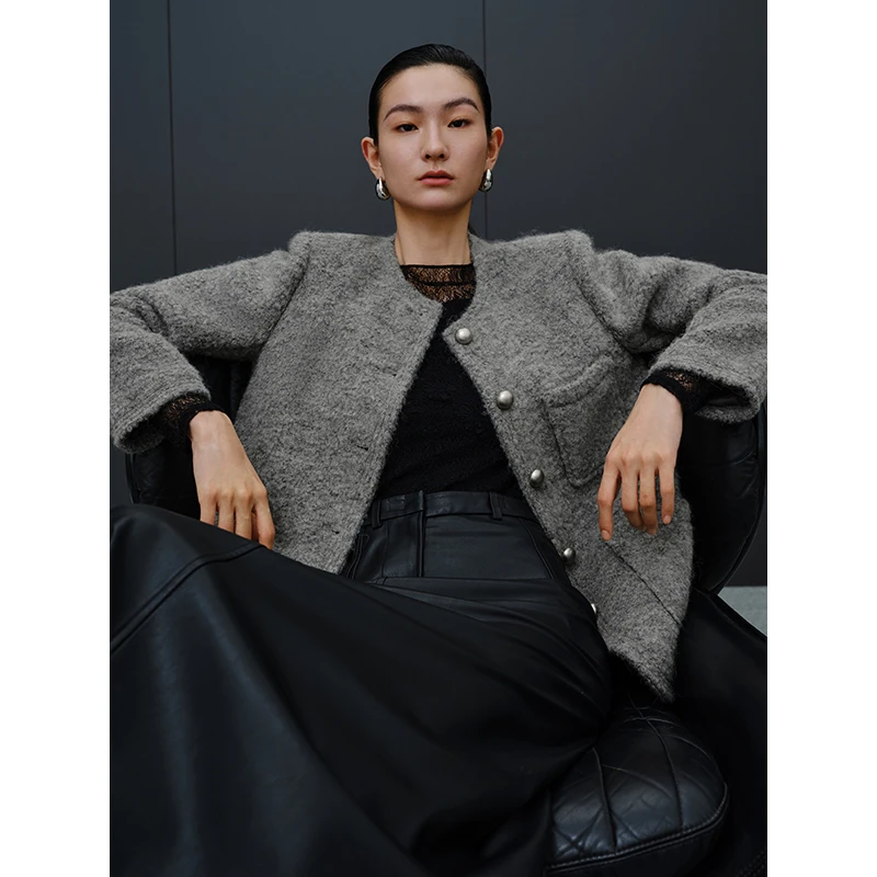 【外套】艾诺丝雅诗 高品质小香毛呢外套41021018