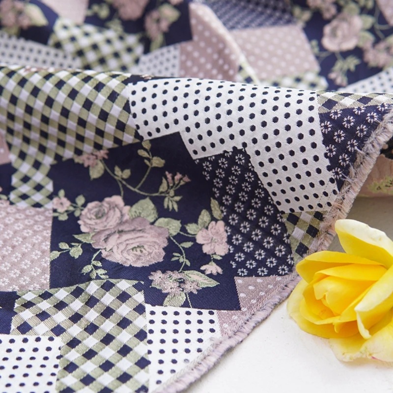 满49包邮ins维多利亚玫瑰提花浮雕织锦diy手工包包服装裙子桌布面