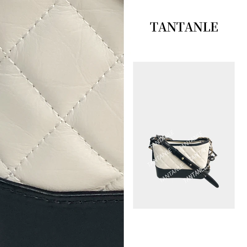 高定单肩斜跨时尚百搭休闲潮流黑白经典女包流浪包