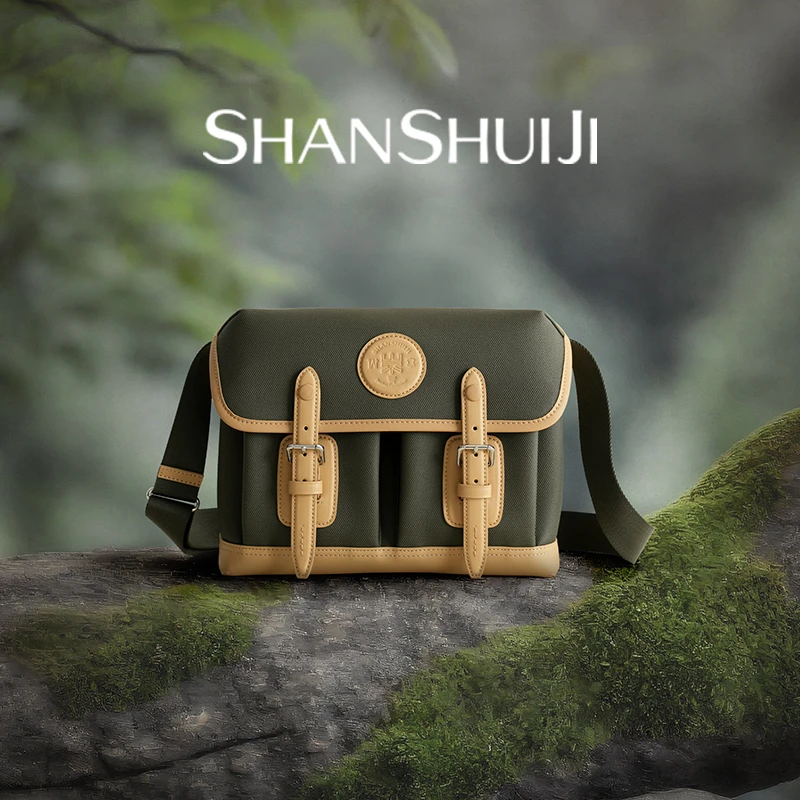 【山水集】见山邮差包 一秒入夏欧若风牛皮复古简约邮差包斜挎包