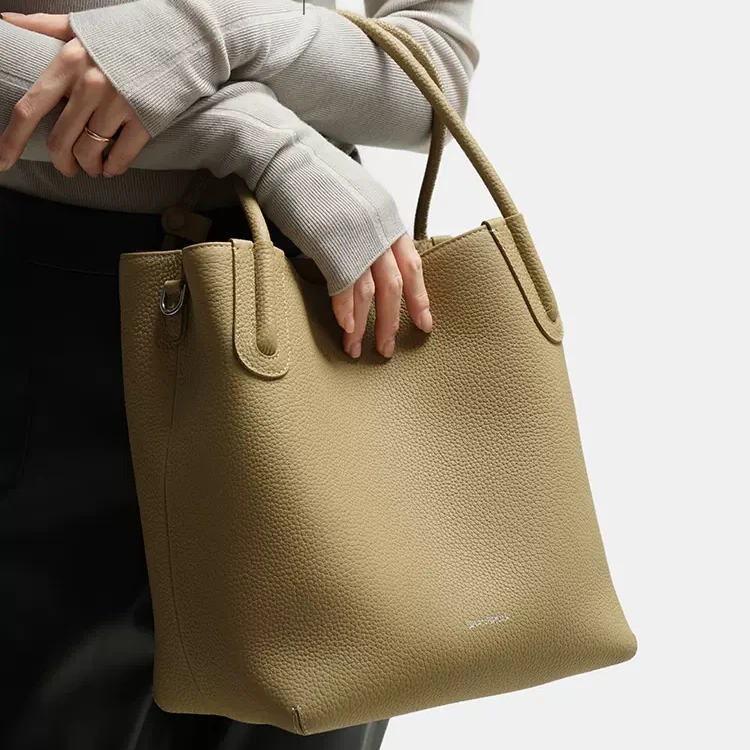 viewinbox/山水集原创大竹篮包头层牛皮大容量菜篮子牛皮篮子包