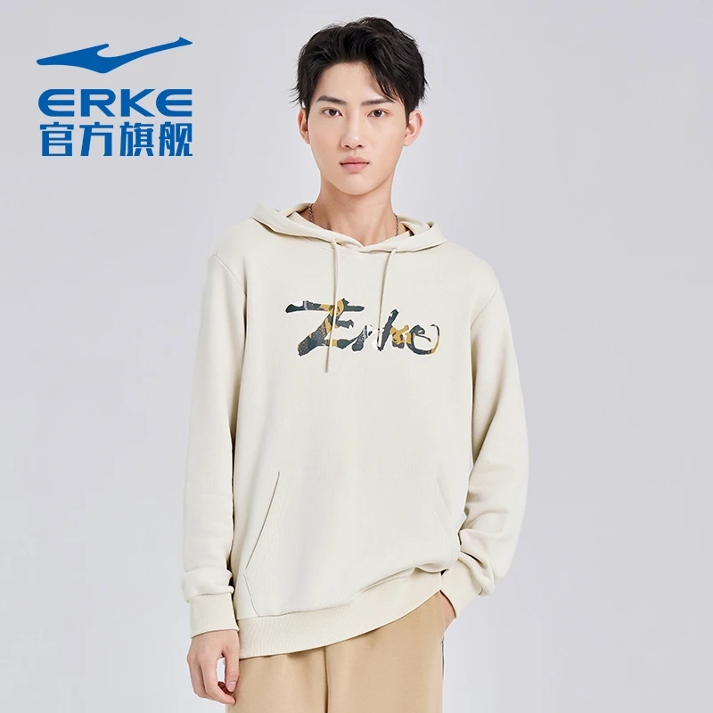 鸿星尔克春季套头衫运动连帽情侣重磅百搭加绒卫衣51222302029