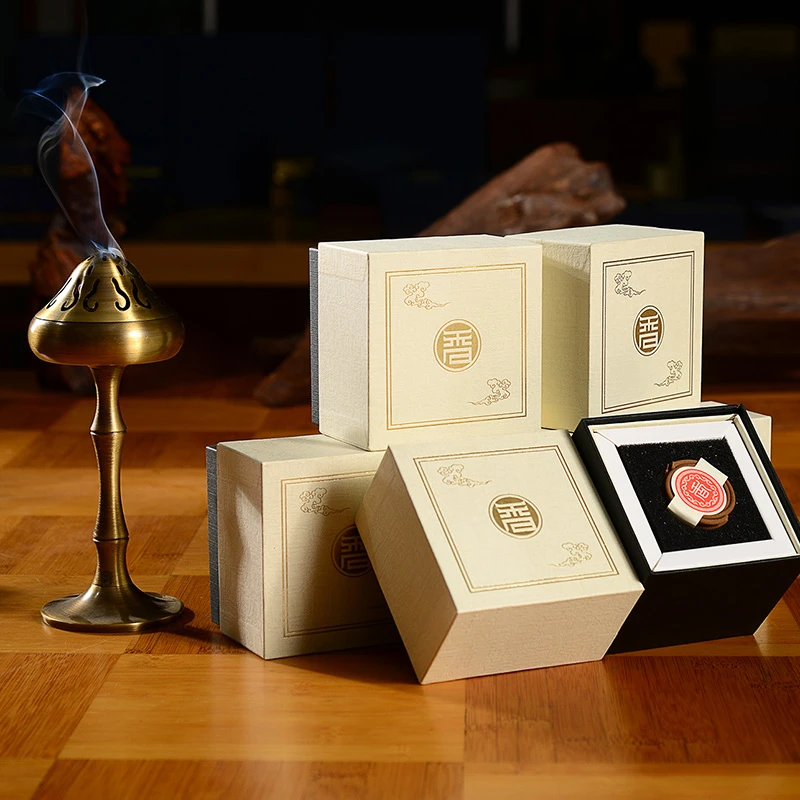 华霖沉香芽庄虫漏盘香米色纸盒佳品家用室内卧室办公室安神助眠