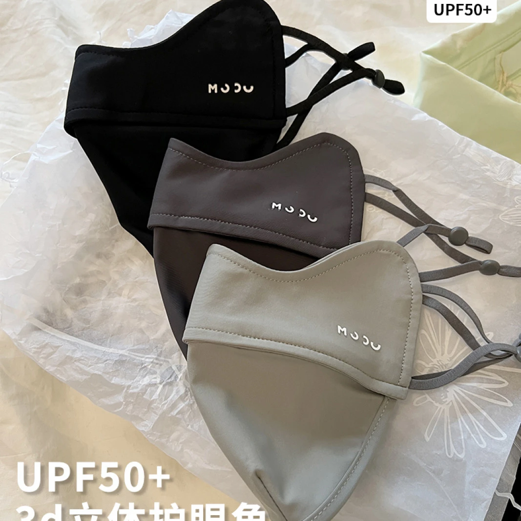 MCCU2024新潮款冰丝防晒口罩女透气护眼角全脸防紫外线遮脖子面罩