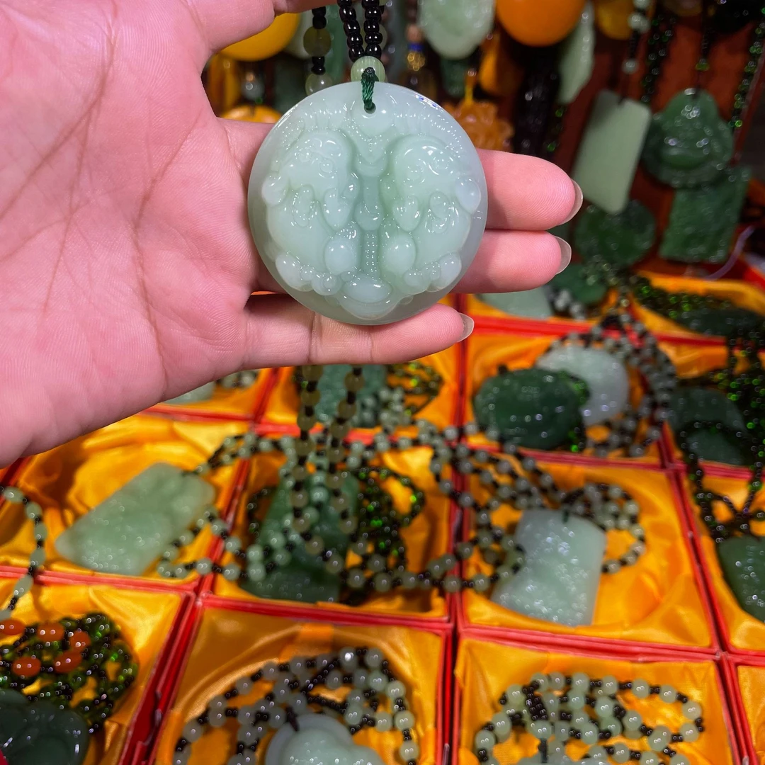 14时尚百搭浅绿单面双貔貅