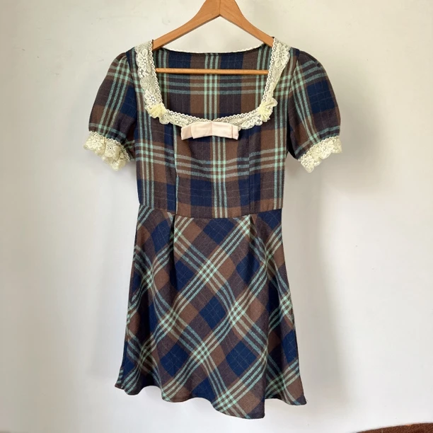 古着vintage日式连衣裙女装连衣裙复古法式休闲