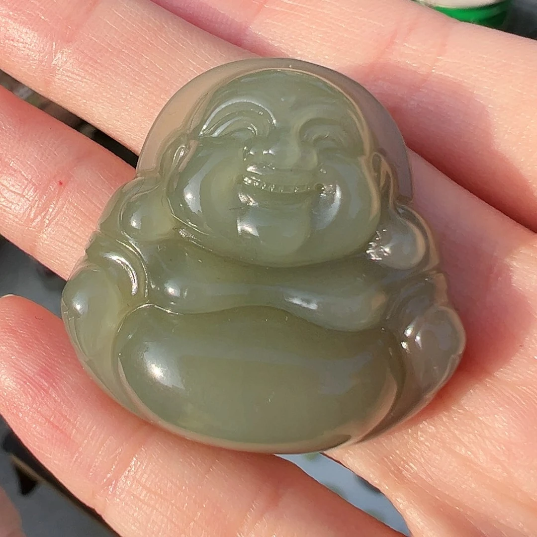 和田玉吊坠(不含链)未镶嵌35*34+*11+