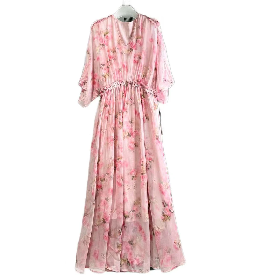 【2024-禾枫表弟】重磅100桑蚕丝连衣裙Y23Q9042-6