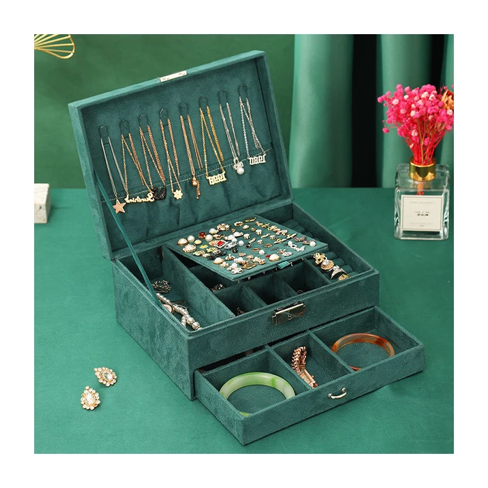 FFX 首饰盒/箱 弗弗西大容量手镯配饰戒指项链收纳盒子双层防氧化