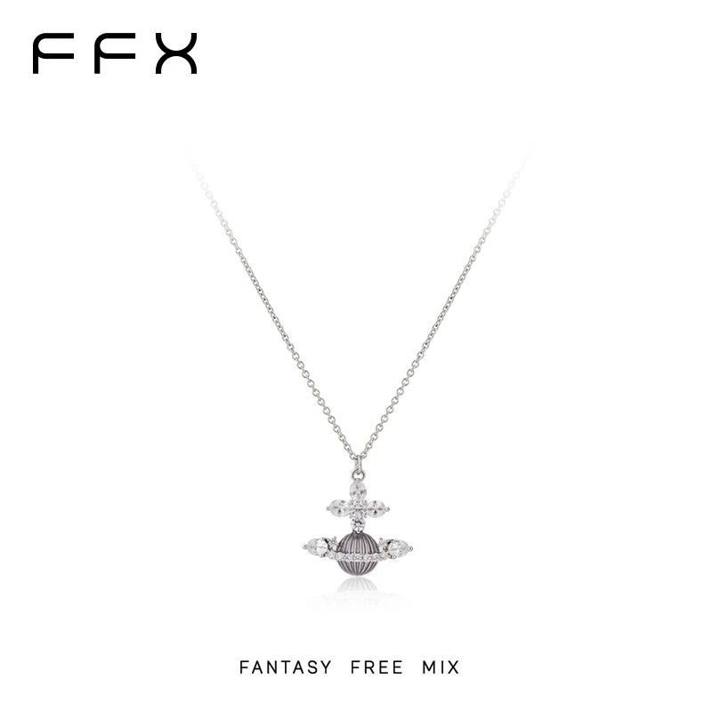 铜合金项链 弗弗西FFX【永恒】高级轻奢锆石锁骨链