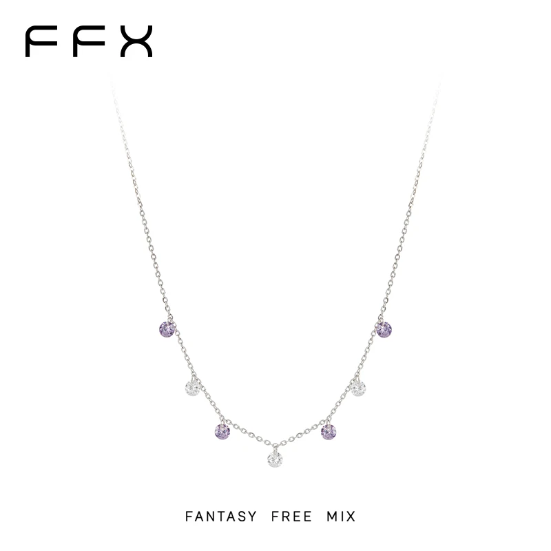 坠链均925银合成锆石 弗弗西FFX【星星糖】锆石项链