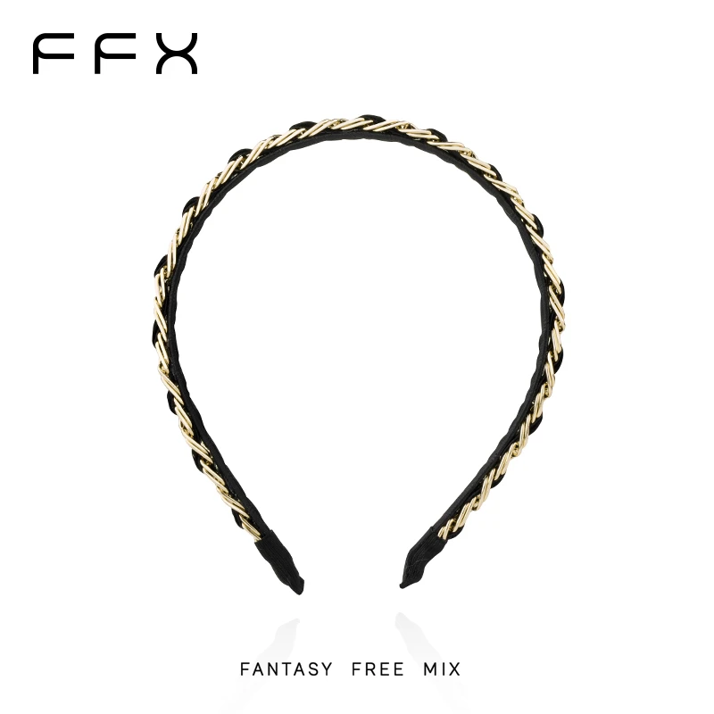 弗弗西FFX【原创·遇见小香】设计师系列高级金属链条毛绒细发箍