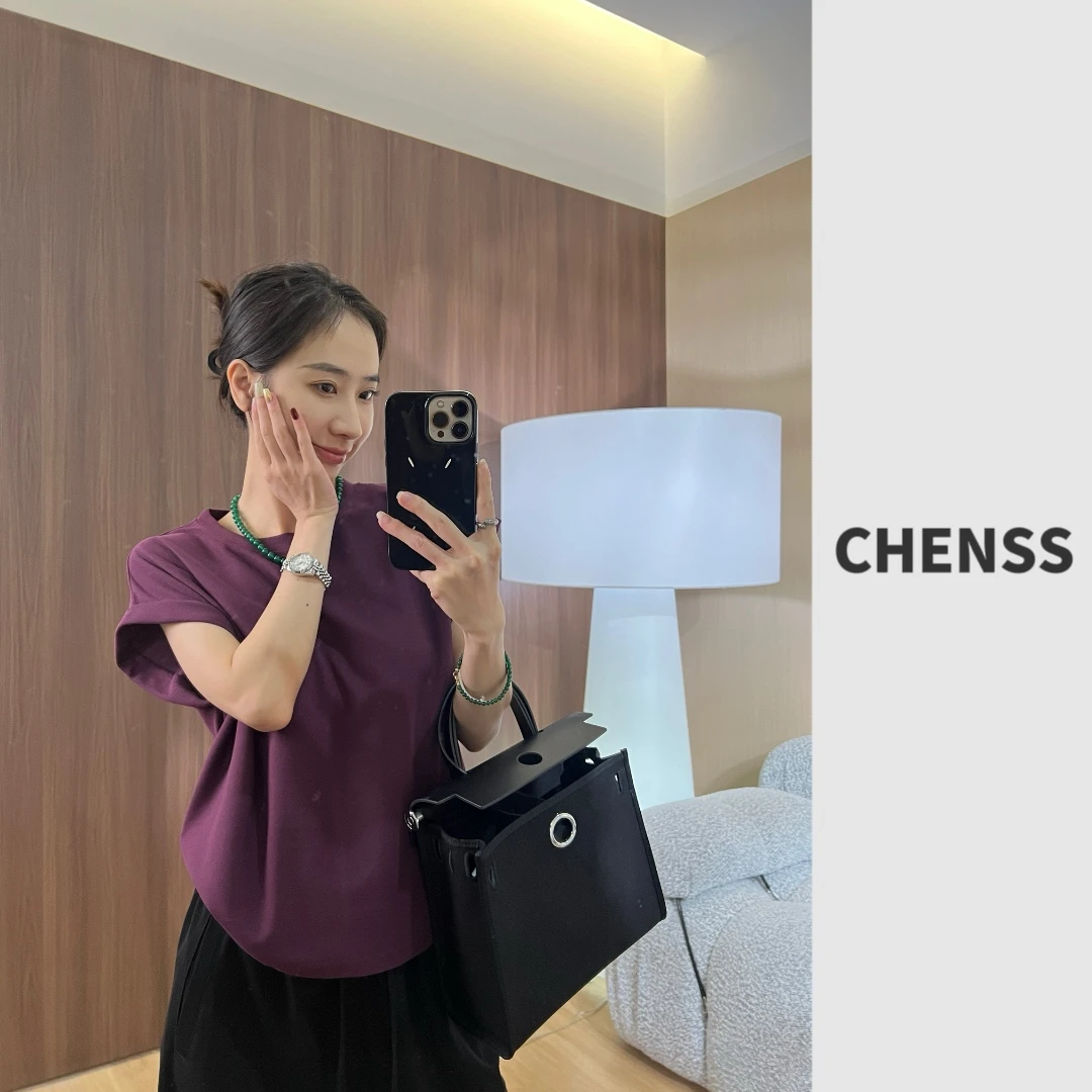 陈33【珠地棉】纯色简约基础款圆领短袖打底上衣T恤女403