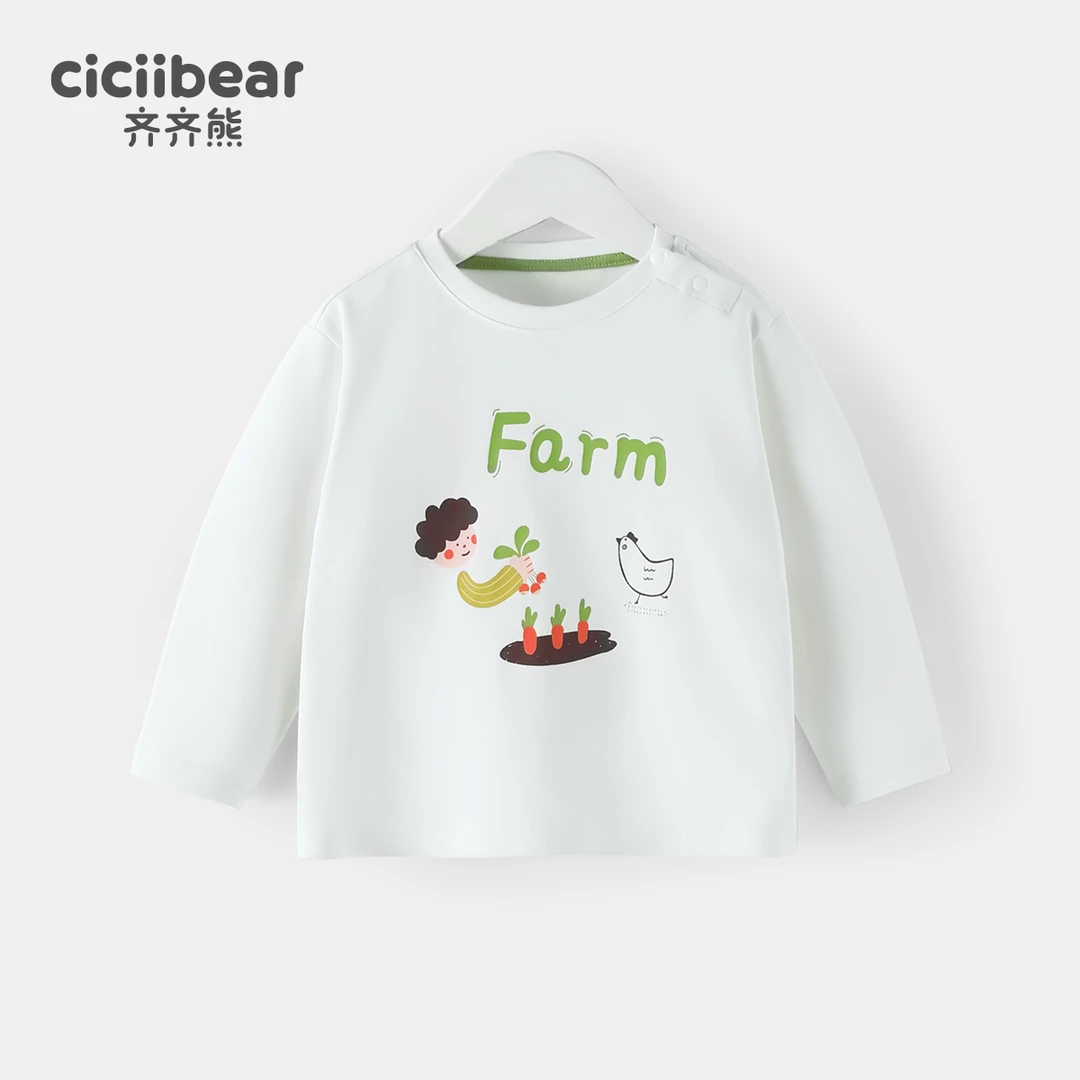 CICIIBEAR/齐齐熊【尼克的农场】男女童圆领T恤长袖儿童春季Q100341