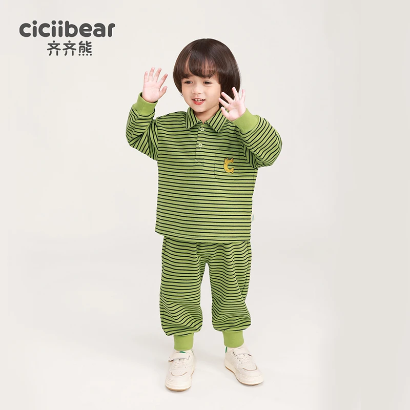 【达人专属】齐齐熊春秋儿童套装宝宝polo学院风秋装2023新Q101243