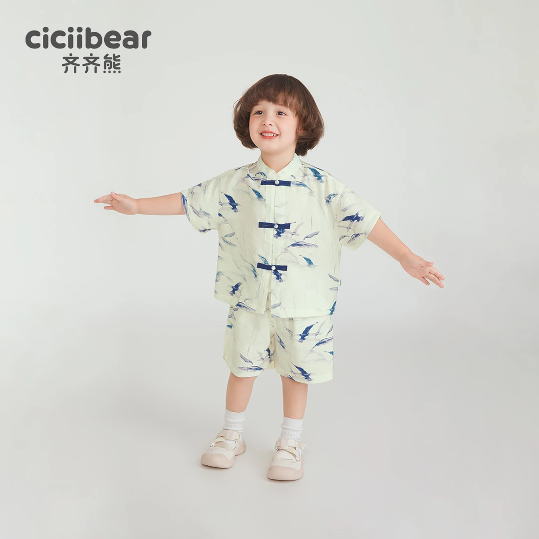 CICIIBEAR/齐齐熊男女童古风新中式汉服套装小童夏季轻薄 Q102026