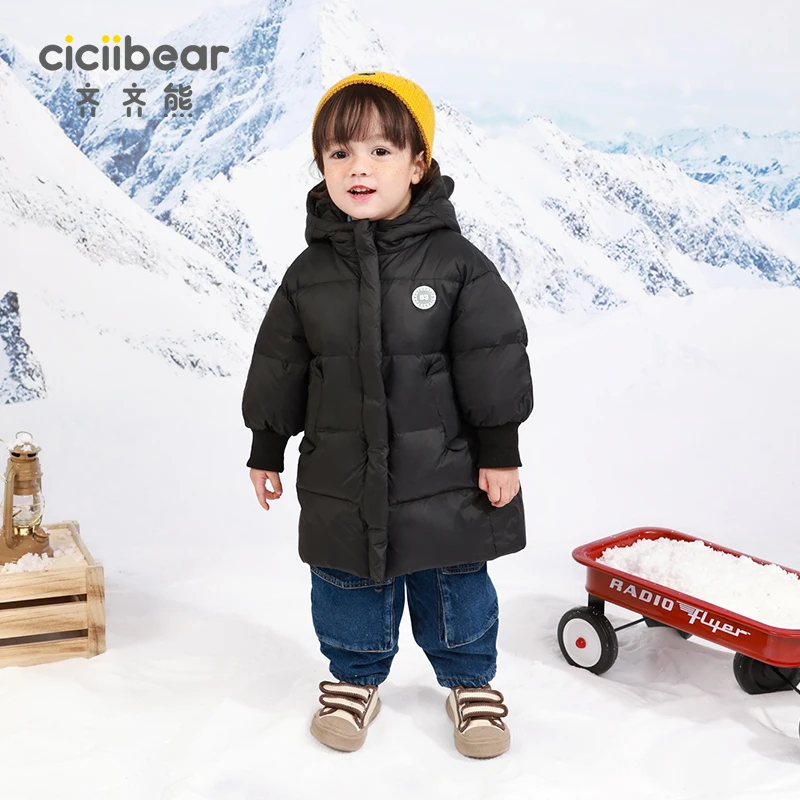 CICIIBEAR/齐齐熊3防加厚加长连帽保暖秋冬羽绒服洋气儿童QQ8267