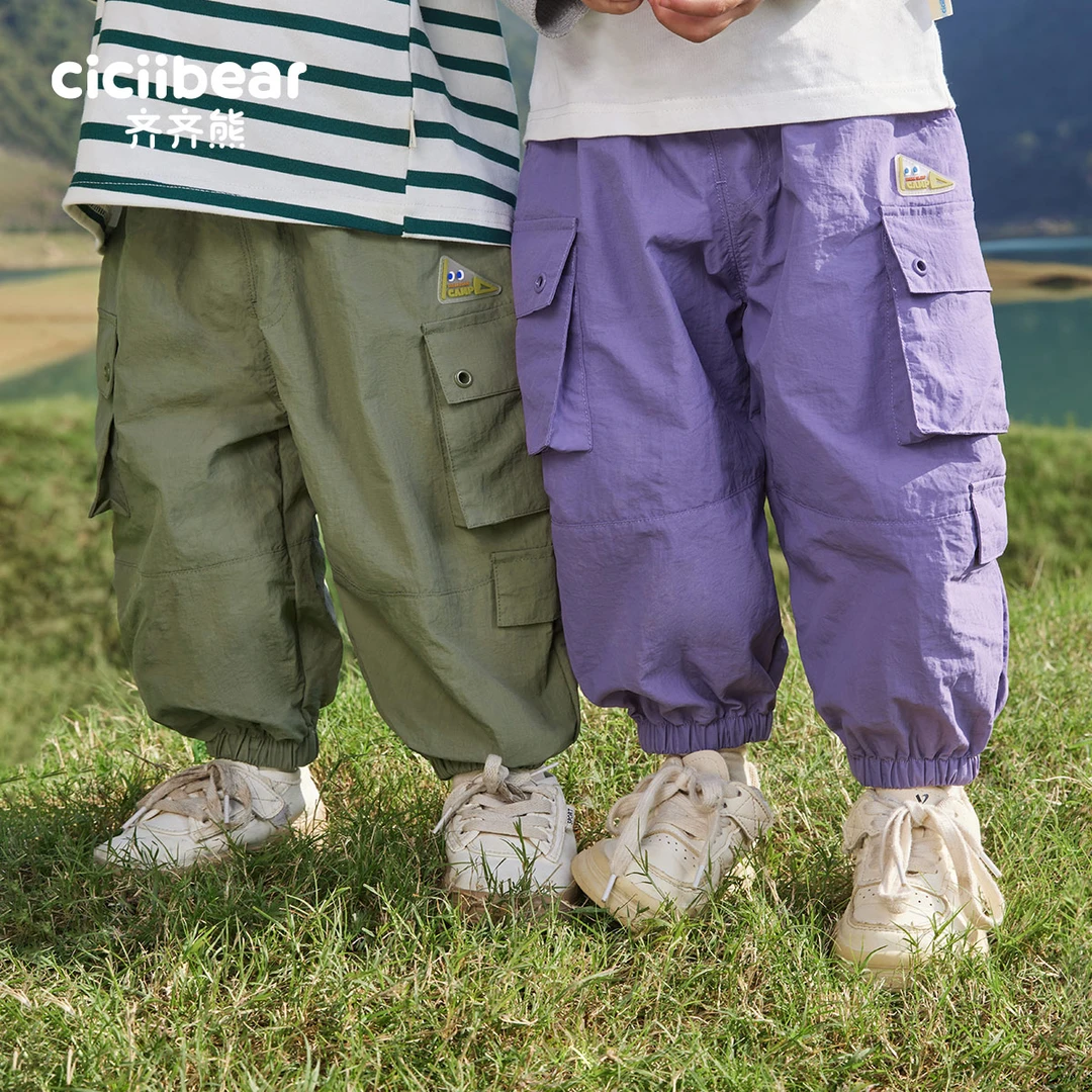 CICIIBEAR/齐齐熊男童工装裤户外运动裤子宽松儿童长裤款Q101556