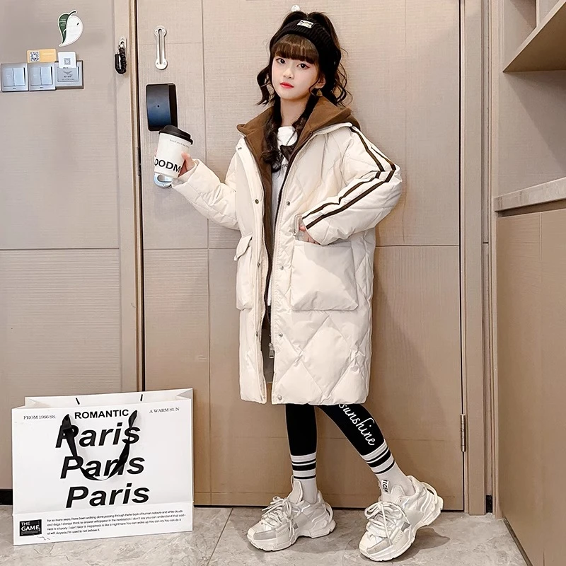 女大童羽绒服长款2024新款儿童洋气冬季童装12女童冬学生15岁外套
